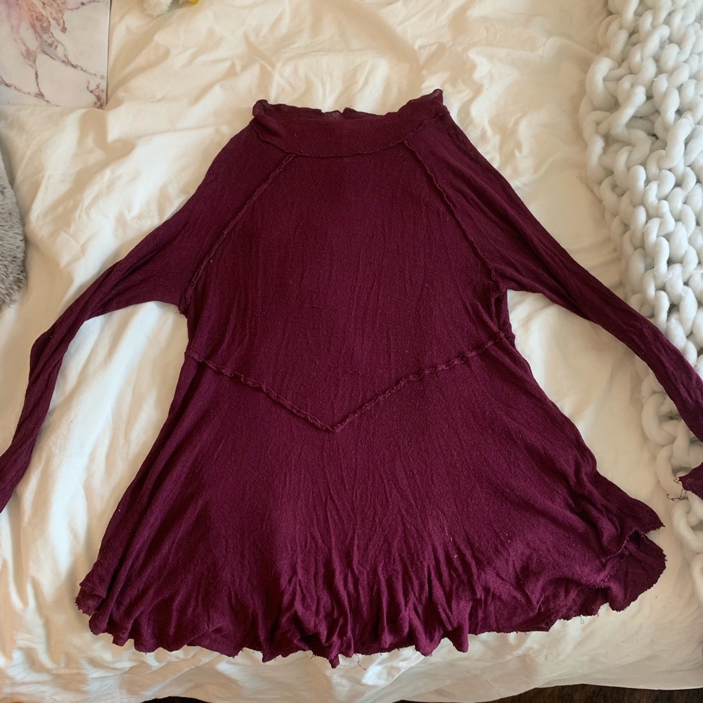 Free People sheer purple layering long sleeve